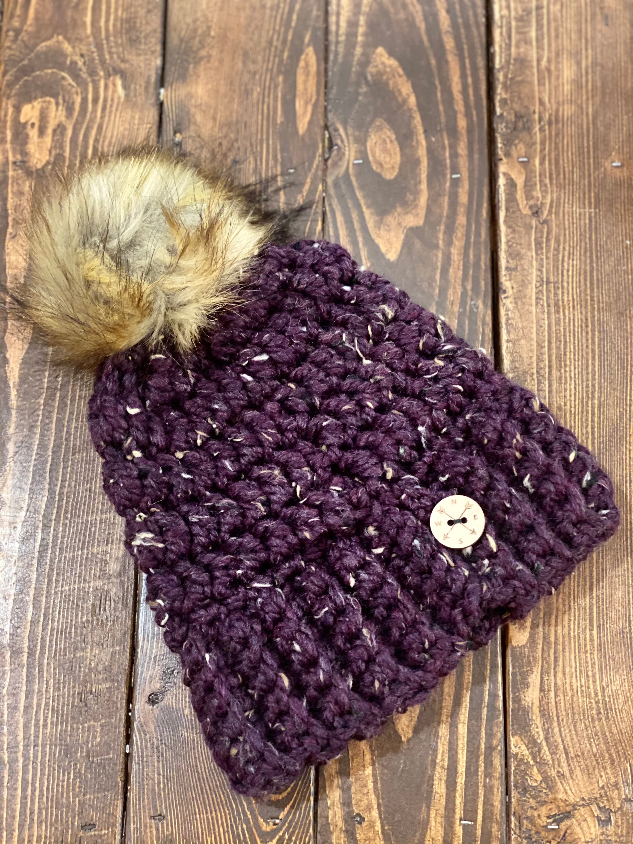 Gingersnap’s Crochet Adult Pom Toque